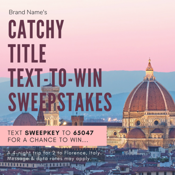 Text to Win Graphic Design Idea