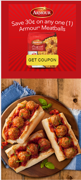 Armour Meatballs Text to Win Sweepstakes Thank You Page Coupon