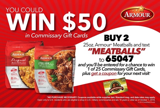 Armour Meatballs Text to Win Sweepstakes - sweeppea