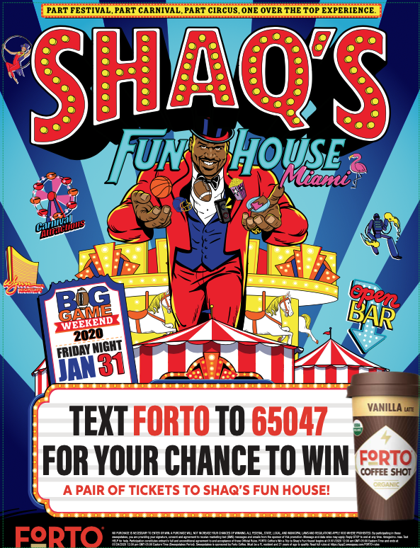 FORTO Coffee's Win a Trip to Shaq's Fun House Sweepstakes - Case Cards