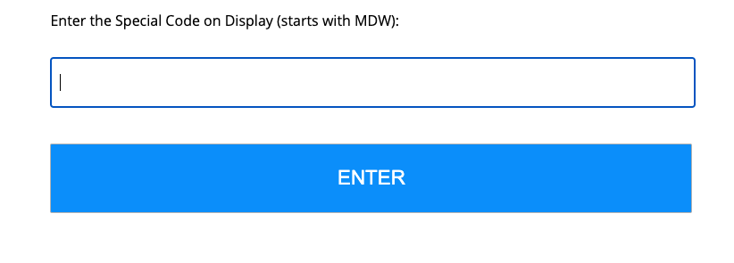 Store Display Code Entry Field Sweepstakes